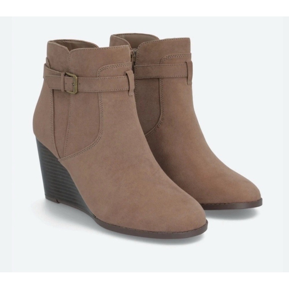 Market & Spruce Serah Suede Booties Taupe Size 7.5 New (no Box)